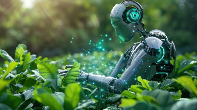realistic image of artificial intelligence with agribusiness 