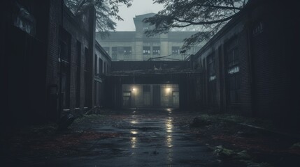 Eerie and moody abandoned building