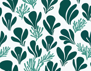 Vector seaweed fucus icon isolated on whire. Sea underwater marine plant