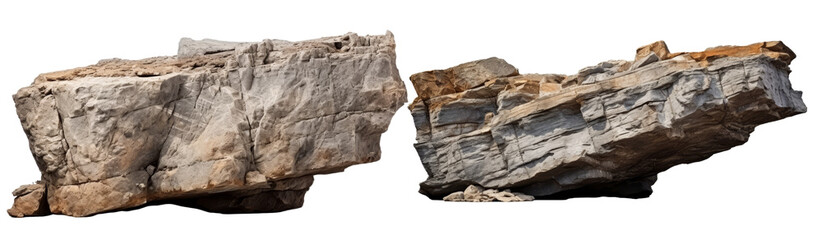 Cliff Stone Isolated on Transparent Background, (PNG).