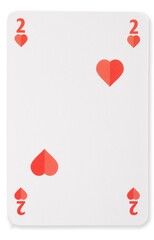 carte à jouet 2 de coeur sur fond transparent