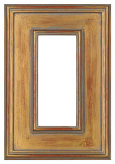Wide varnished wooden picture frame in PNG format on a transparent background.