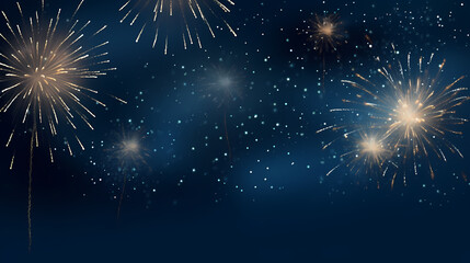 Fototapeta premium Beautiful creative holiday background with fireworks and sparkles