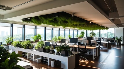 A corporate office with a sustainable and efficient layout