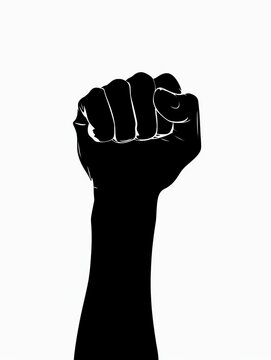 geballte Faust die nach oben ragt, clenched fist sticking upwards