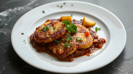 Gourmet chicken marsala with herbs and spices