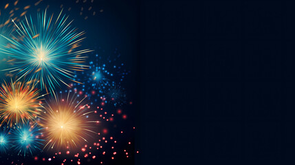 Beautiful fireworks background at night for holiday decoration