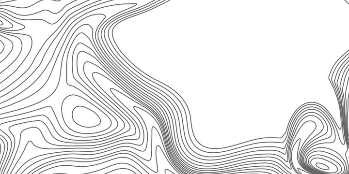 Landscape geodesy topographic map background. Grey topographic lines. Texture of  lines. Transparent background. Copy space