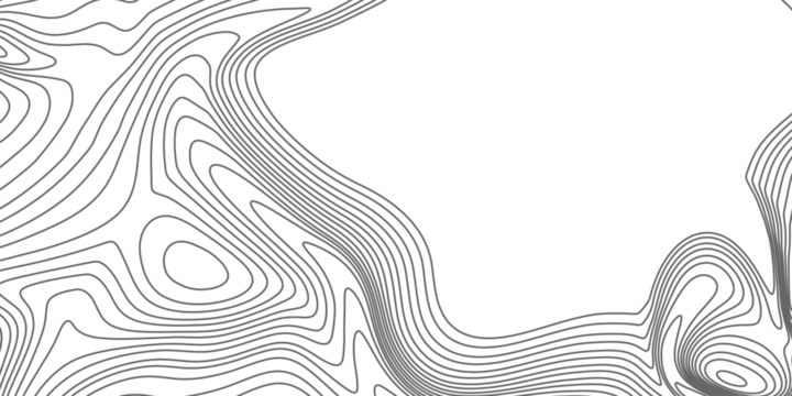 Landscape geodesy topographic map background. Grey topographic lines. Texture of  lines. Transparent background. Copy space