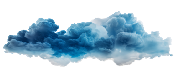 Large rain cloud, blue cloud with white clouds, Cut out