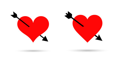 Heart icon with arrow. Symbol of love. Love design over white background vector illustration