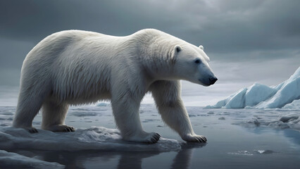 Obraz na płótnie Canvas Polar Bear In A Arctic Landscape