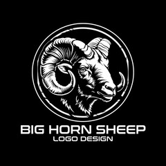 Big Horn Sheep Vector Logo Design