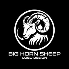 Big Horn Sheep Vector Logo Design