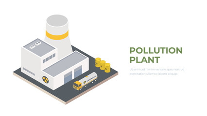 Polluting fossil thermal coal power plant factory and renewable sustainable clean energy manufacture. Dirty manufacturing production vs solar panels and wind turbines. Isolated vector illustration.