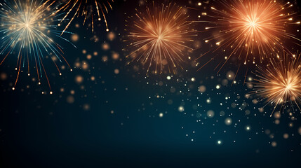 Beautiful fireworks background at night for holiday decoration