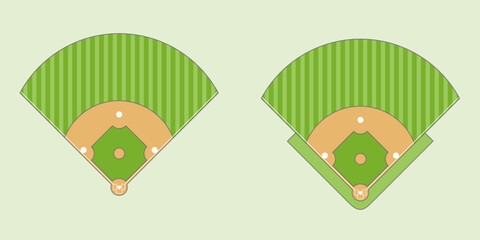 Vector flat Illustration of Baseball Field