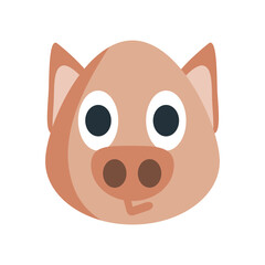 Pig face, pig head vector icon design. Isolated pork, bacon, farming,  gluttony, messiness, lucky sign design.