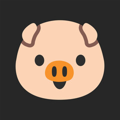 Pig face, pig head vector icon design. Isolated pork, bacon, farming,  gluttony, messiness, lucky sign design.