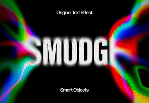 Smudged Melting Text Effect Mockup