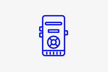 dictaphone  illustration in line style design. Vector illustration.	