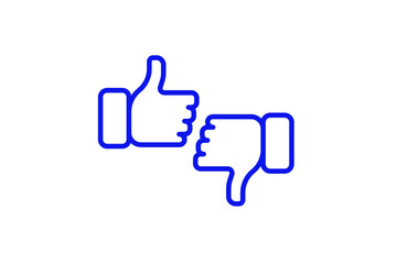 Isolated like dislike illustration in line style design. Vector illustration.	
