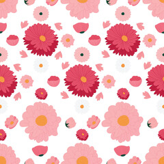 Seamless background baby floral pattern. Children's room wallpaper or trendy boho style print.