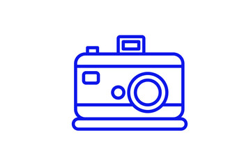 Isolated photo camera illustration in line style design. Vector illustration.	