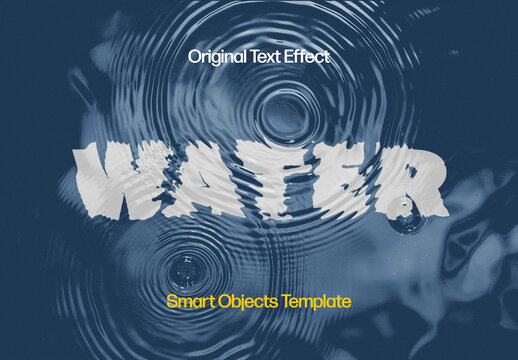 Water Surface Circle Text Effect Mockup