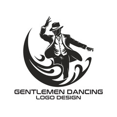 Gentlemen Dancing Vector Logo Design