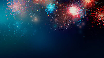 Fototapeta premium Fireworks background for celebration, holiday celebration concept