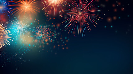 Fototapeta premium Fireworks background for celebration, holiday celebration concept