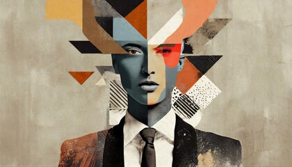 Abstract Portrait Collage. Modern Design