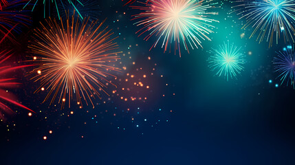 Fototapeta premium Fireworks background for celebration, holiday celebration concept