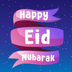 Ribbon Happy Eid al-Fitr 