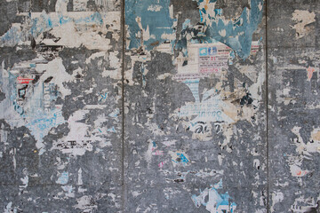 Abandoned wall, newspaper and metal texture