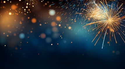 Fototapeta premium Fireworks background for celebration, holiday celebration concept