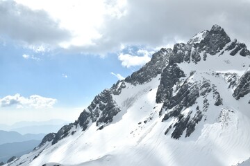 landscape top of Jade dragon snow mountain national park in China