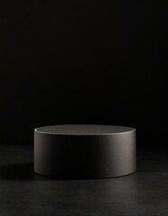 Black Empty round cylinder platform podium 