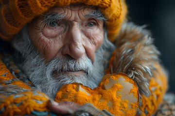 Old Man With Beard and Yellow Hat