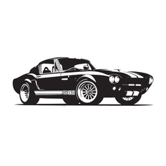 Retro Revival: Vector Classic Car Silhouette for Nostalgic Designs and Vintage Vibes. Retro car illustration, vintage car vector.