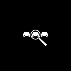 Search car icon isolated on dark background