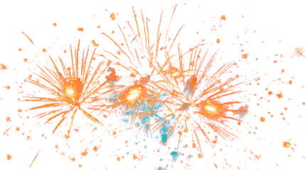 festive fireworks on an isolated transparent background. Fireworks png, salute, explosion png