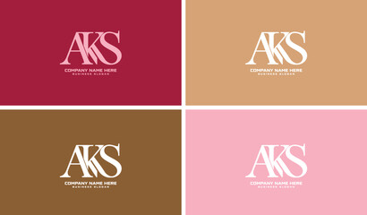Initial letter AKS  monogram cool simple SKA and KAS modern logo concept - obrazy, fototapety, plakaty