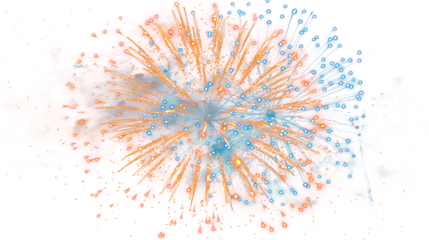 festive fireworks on an isolated transparent background. Fireworks png, salute, explosion png