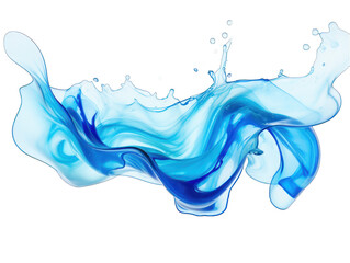 Blue liquid wave splash water isolated on transparent background, transparency image, removed background