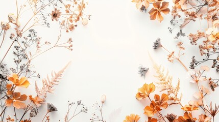 Assorted Flowers on White Surface - obrazy, fototapety, plakaty