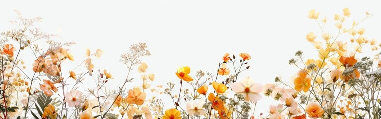 Blooming Flowers Scattered Across Grass