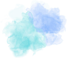 Abstract watercolor blot painted background. Vector isolated illustration. Blue arctic cobalt 