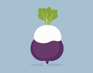 Turnip vegetable isolated on white. Vector flat clipart.